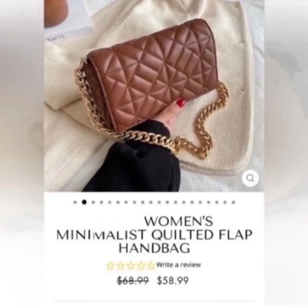 Unbranded Women's Brown and Gold Bag